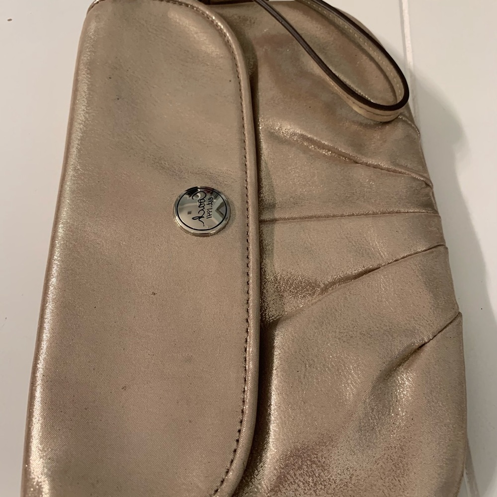 Coach Metallic Gold Leather wristlet, EUC. - Picture 10 of 11